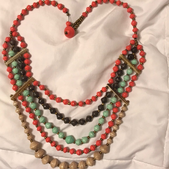 Noonday necklace multi strand paper beads - Picture 1 of 3